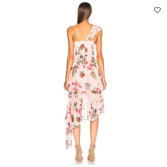 Nicholas One Shoulder Asymmetrical Floral Frill Dress Lilac Small NWT - Picture 5 of 15